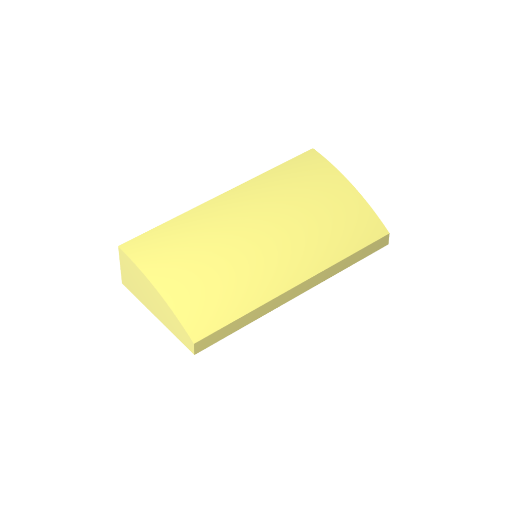 Schrägstein gebogen 2 x 4 x 2/3 ohne Noppen, mit Bodenrohren - MyGobricks