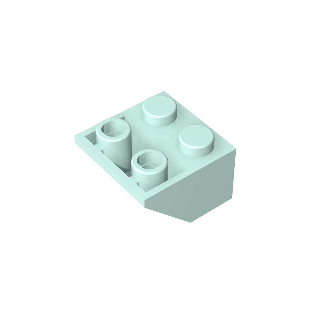 Schräge umgekehrte 45° 2 x 2 [eiförmiger unterer Stift, Bolzenlöcher in Stangengröße]