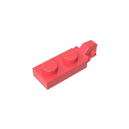 Scharnierplatte 1 x 2 Verriegelung mit 1 Finger am Ende, ohne Nut