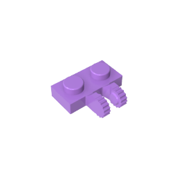 1x2 einseitige Scharnierplatte (mit Zähnen)