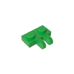 Scharnierplatte 1 x 2 Verriegelung mit 2 Fingern an der Seite, 9 Zähne