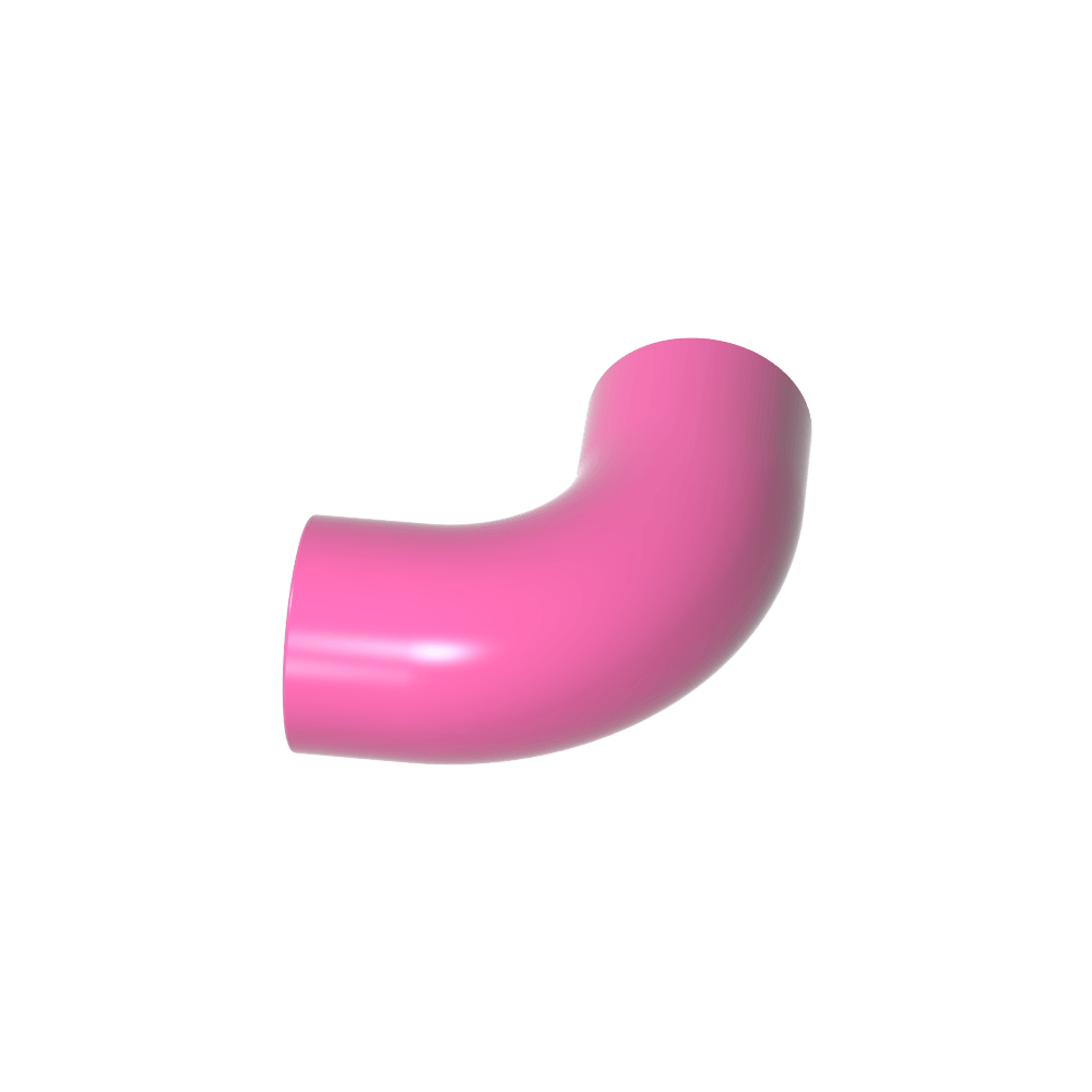 Runder Ziegelstein, 1 x 1 Durchmesser, Rohr mit 90-Grad-Kniestück (2 x 2 x 1) und Achslöchern (Querlöchern) an jedem - MyGobricks