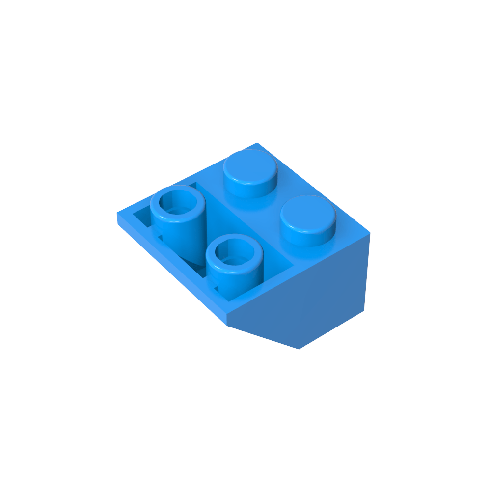 Schräge umgekehrte 45° 2 x 2 [eiförmiger unterer Stift, Bolzenlöcher in Stangengröße]