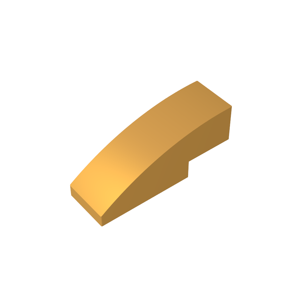 Schrägstein gebogen 3 x 1 ohne Noppen - MyGobricks