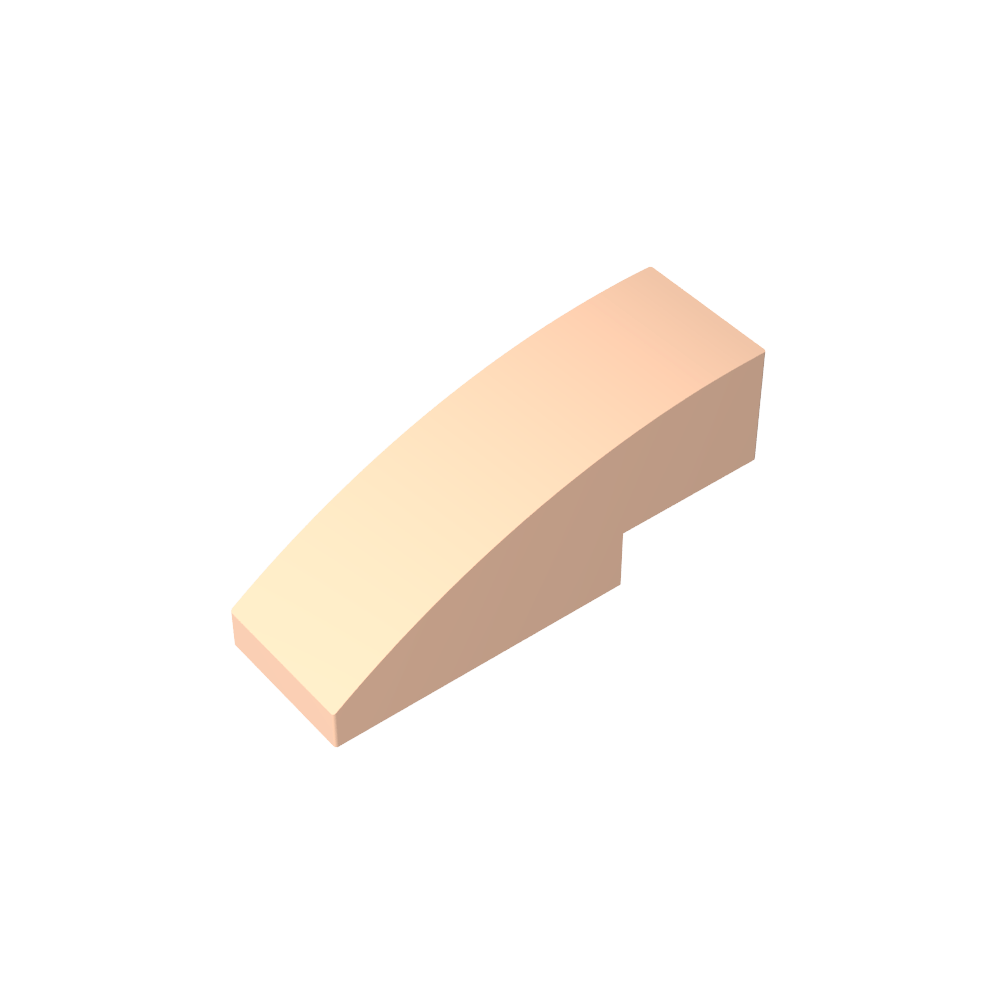 Schrägstein gebogen 3 x 1 ohne Noppen - MyGobricks