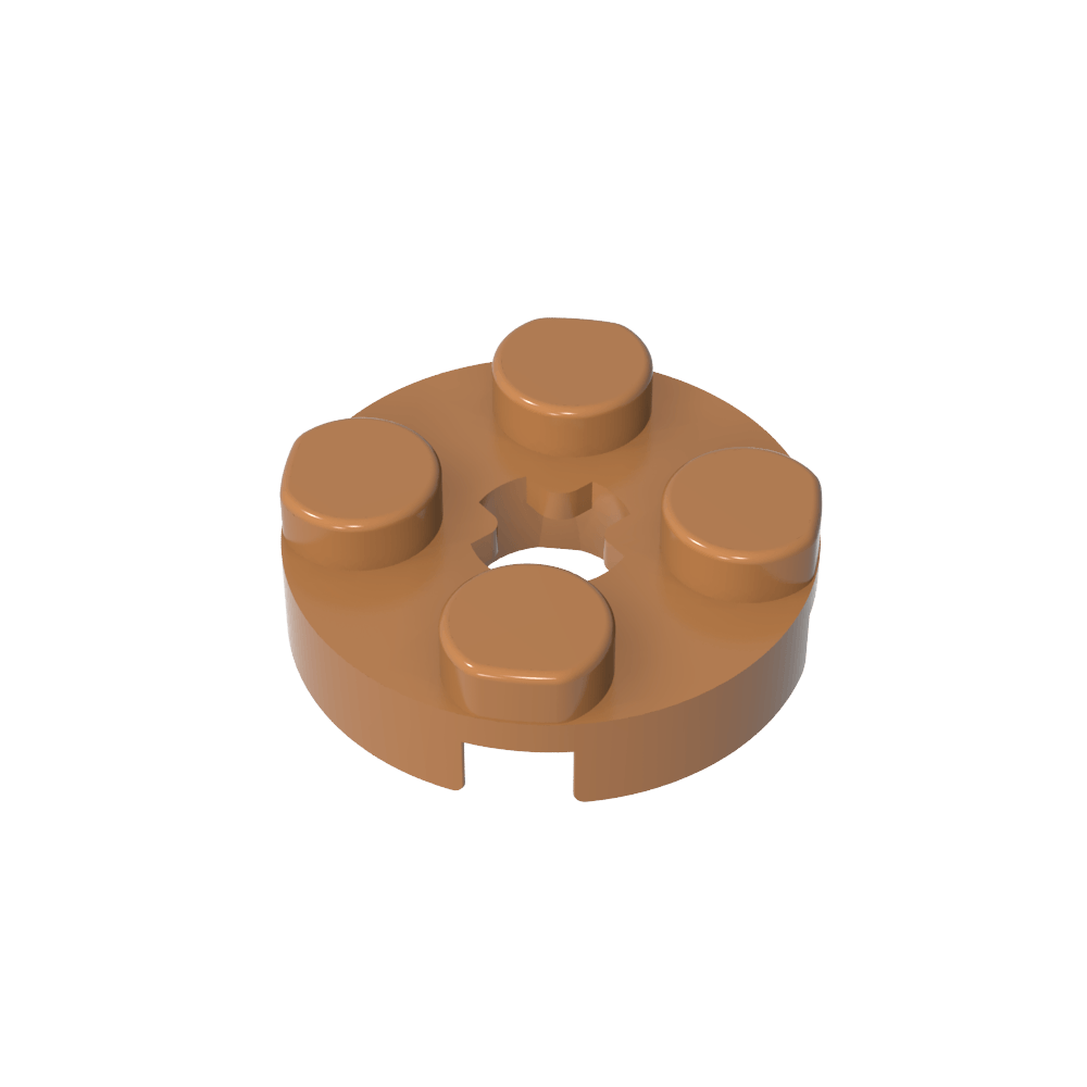 Platte rund 2 x 2 mit Achsloch Typ 1 (+ Öffnung) - MyGobricks