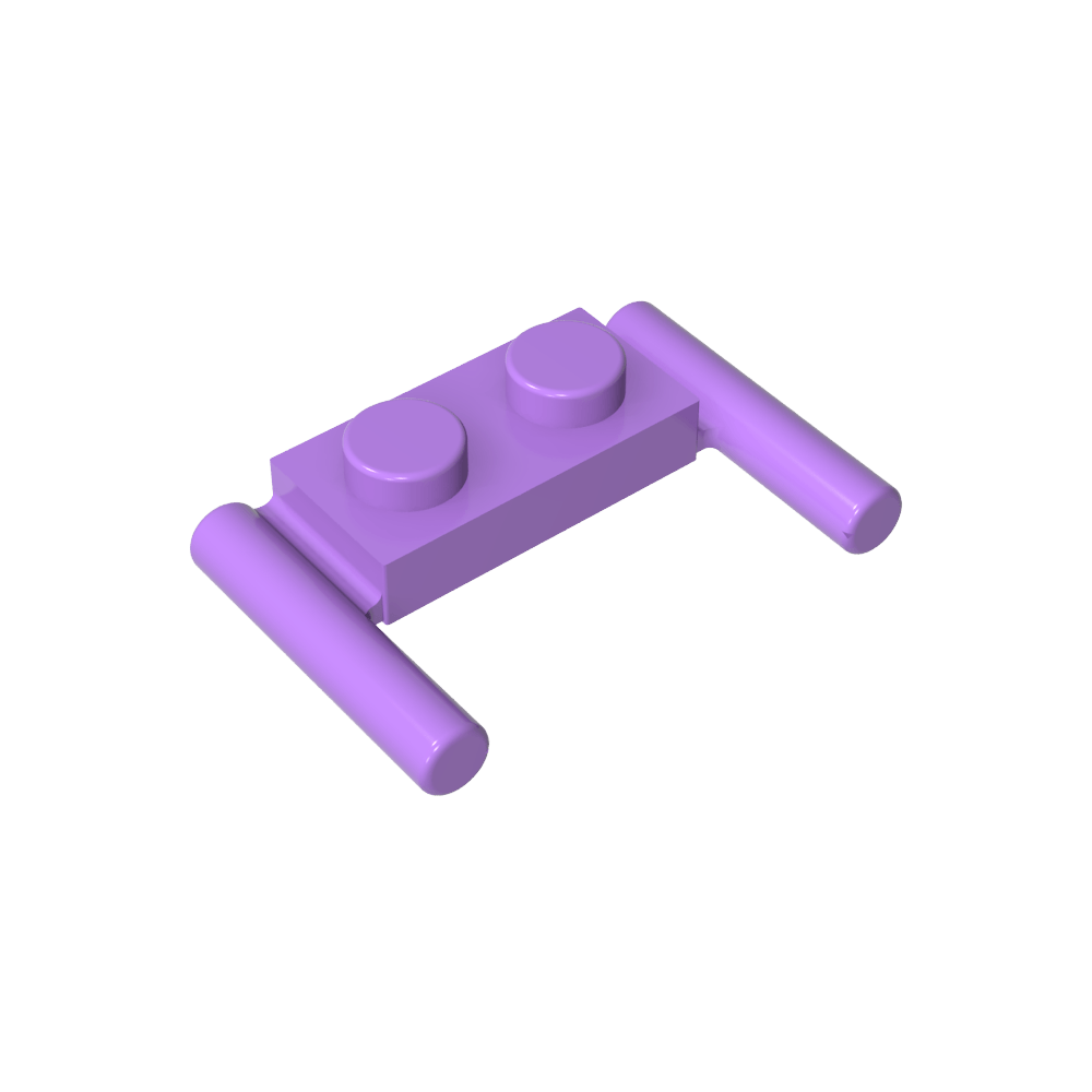 Platte Spezial 1 x 2 mit Griffen [Flache Enden / Niedrige Befestigung]-MyGobricks