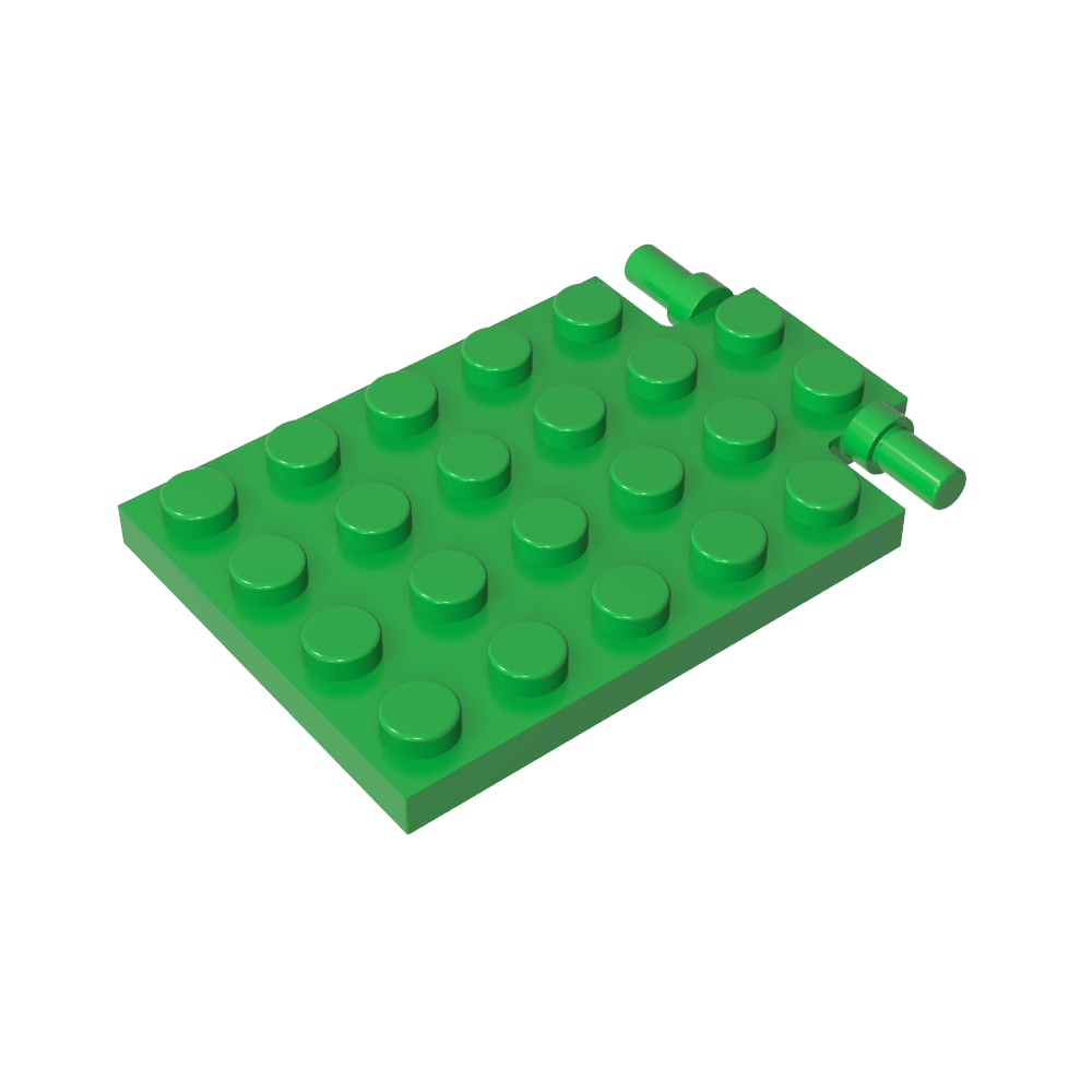 Platte Spezial 4 x 6 mit Falltürscharnier [Lange Stifte]-MyGobricks