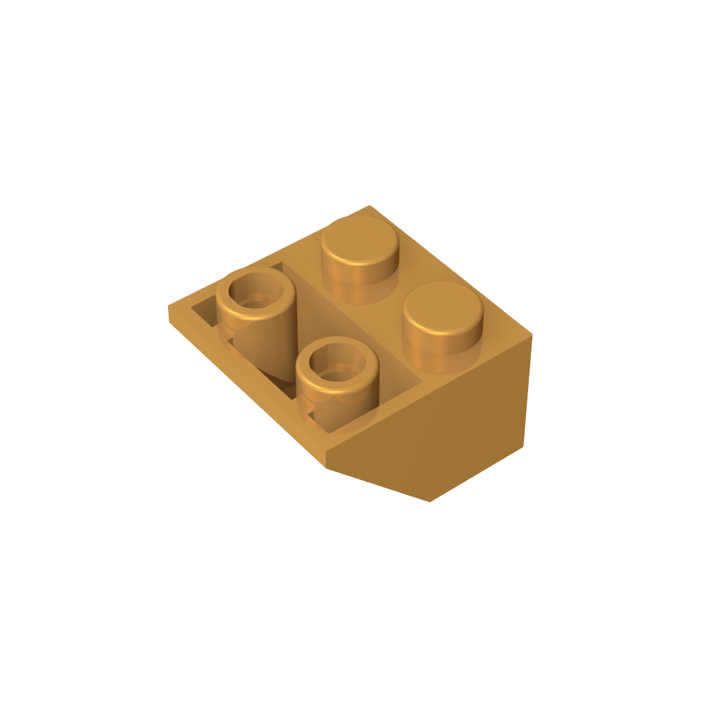 Schräge umgekehrte 45° 2 x 2 [eiförmiger unterer Stift, Bolzenlöcher in Stangengröße]