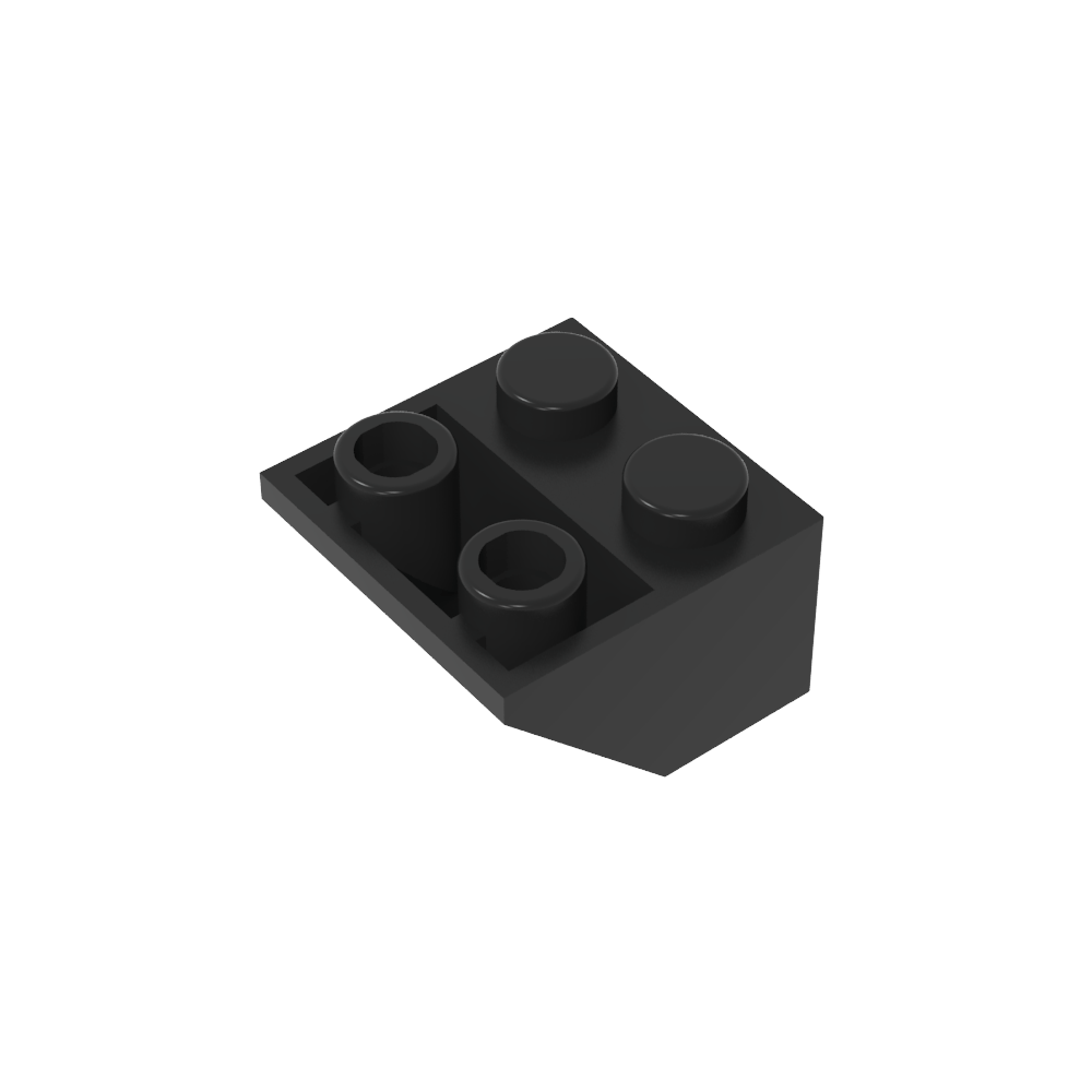 Schräge umgekehrte 45° 2 x 2 [eiförmiger unterer Stift, Bolzenlöcher in Stangengröße]