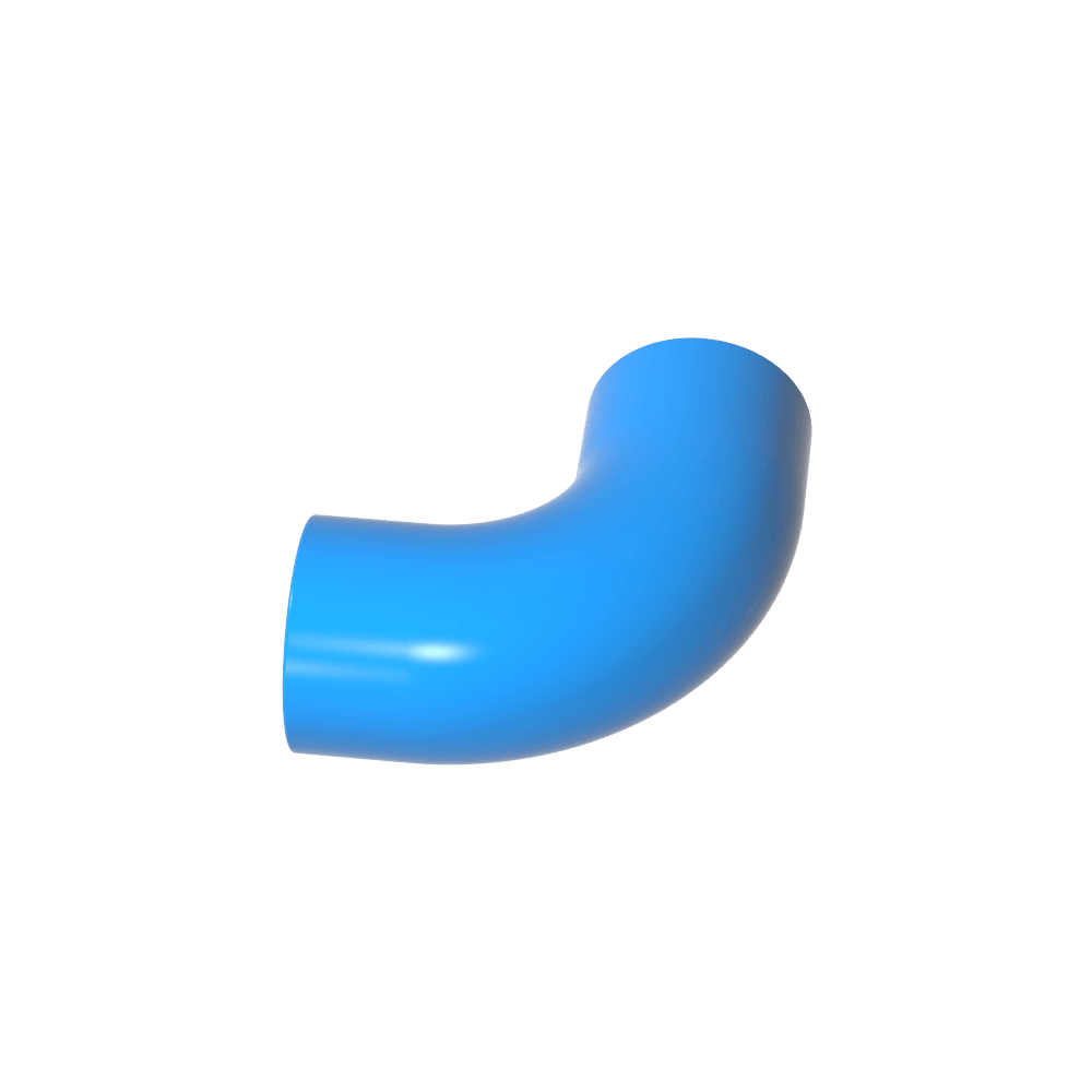 Runder Ziegelstein, 1 x 1 Durchmesser, Rohr mit 90-Grad-Kniestück (2 x 2 x 1) und Achslöchern (Querlöchern) an jedem - MyGobricks