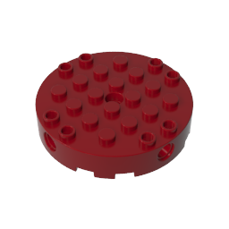 Kreisförmige 6x6-Form mit vier seitlichen Stiftlöchern und einem Mittelloch