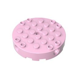 Kreisförmige 6x6-Form mit vier seitlichen Stiftlöchern und einem Mittelloch