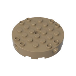 Rund 6x6 mit vier seitlichen Stiftlöchern und einem Mittelloch