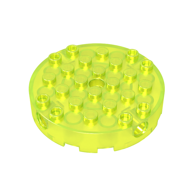 Rund 6x6 mit vier seitlichen Stiftlöchern und einem Mittelloch