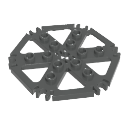 Technic Plattenrotor 6-Blatt mit verbundenen Clip-Enden [auch bekannt als Wasserrad] - Hohlbolzen