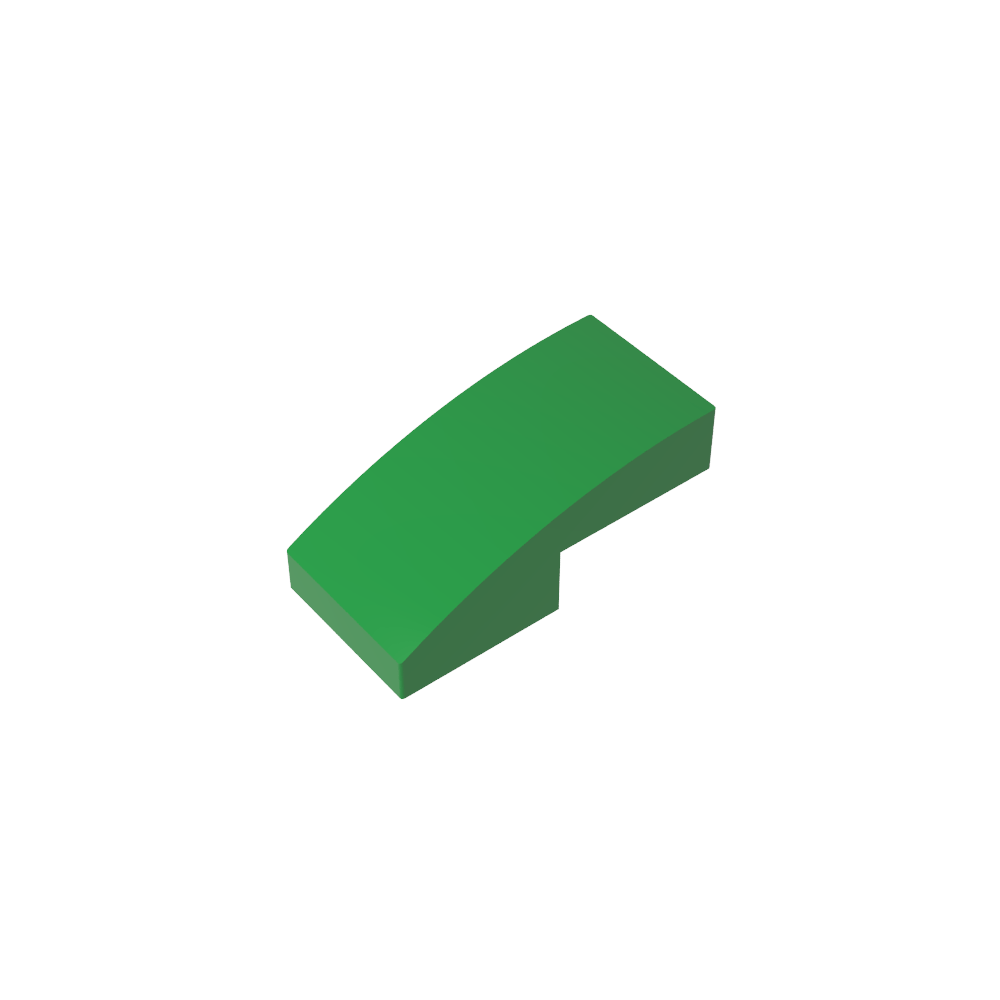 Schrägstein gebogen 2 x 1 ohne Noppen [1/2 Bogen]-MyGobricks