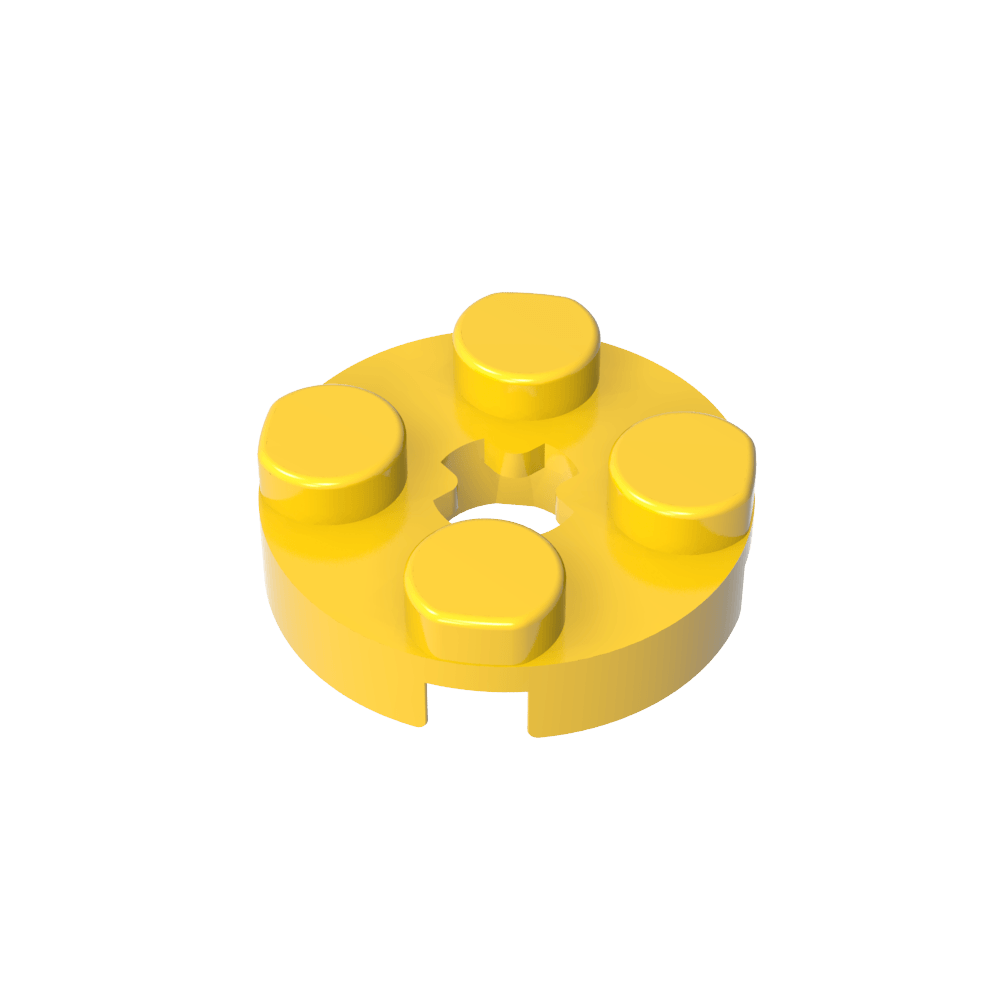 Platte rund 2 x 2 mit Achsloch Typ 1 (+ Öffnung) - MyGobricks