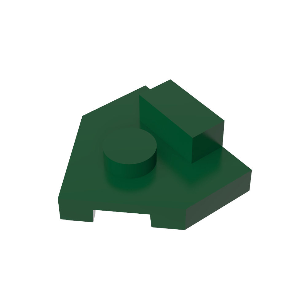 Platte Spezial 2 x 2 Keil, Mittelbolzen, 1 x 1/2 erhöhte Lasche-MyGobricks