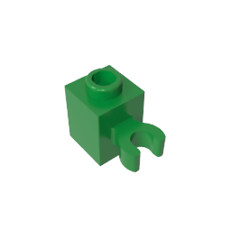 Stein Spezial 1 x 1 mit Clip vertikal [Offener O-Clip, Hohlbolzen]