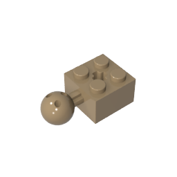 2x2 einseitiger Stein mit Kugelgelenk/Kugelkopf ∮10,25