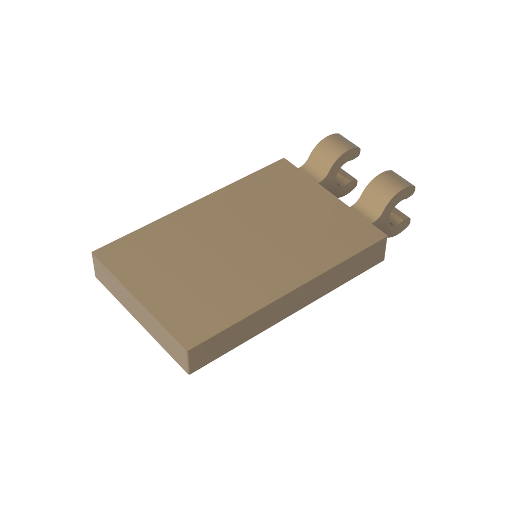 Fliese Spezial 2 x 3 mit 2 Clips [Abgewinkelte Clips]-MyGobricks