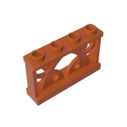 Zaun verziert 1 x 4 x 2 mit 4 Noppen