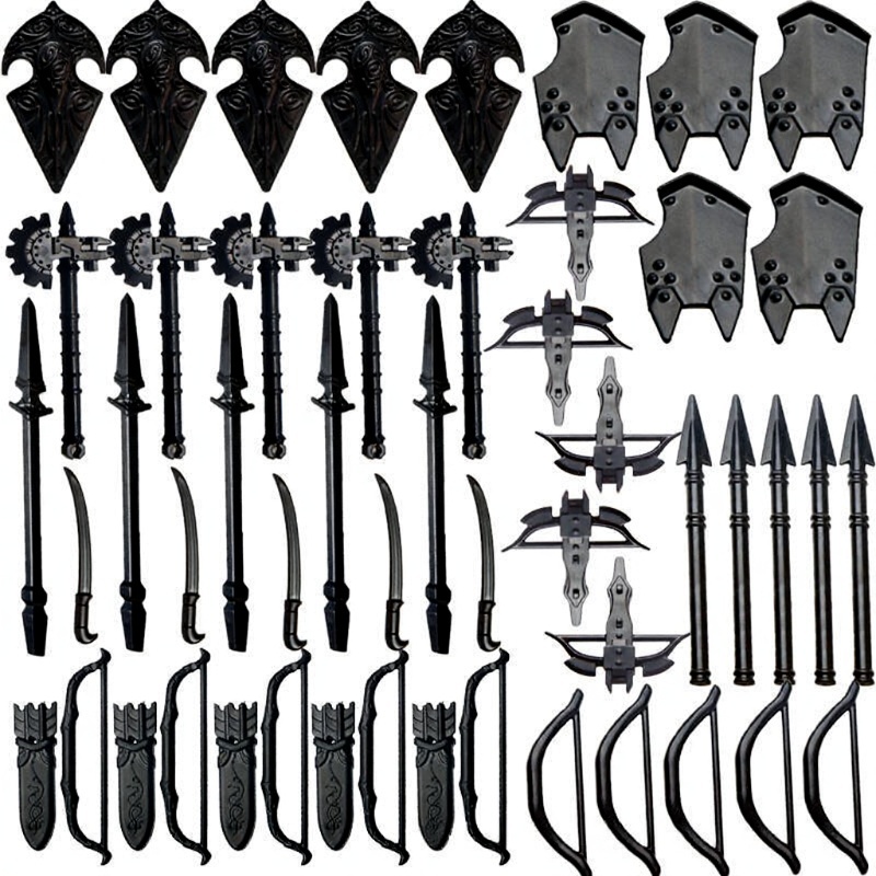 Kompatibel mit Plastikbaufiguren-Zubehör, Militärrüstung, Helmbausteinen, Waffen- und Schutzausrüstungssets