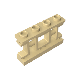 Zaun 1 x 4 x 2 Ornamentales asiatisches Gitter mit 4 Noppen - MyGobricks