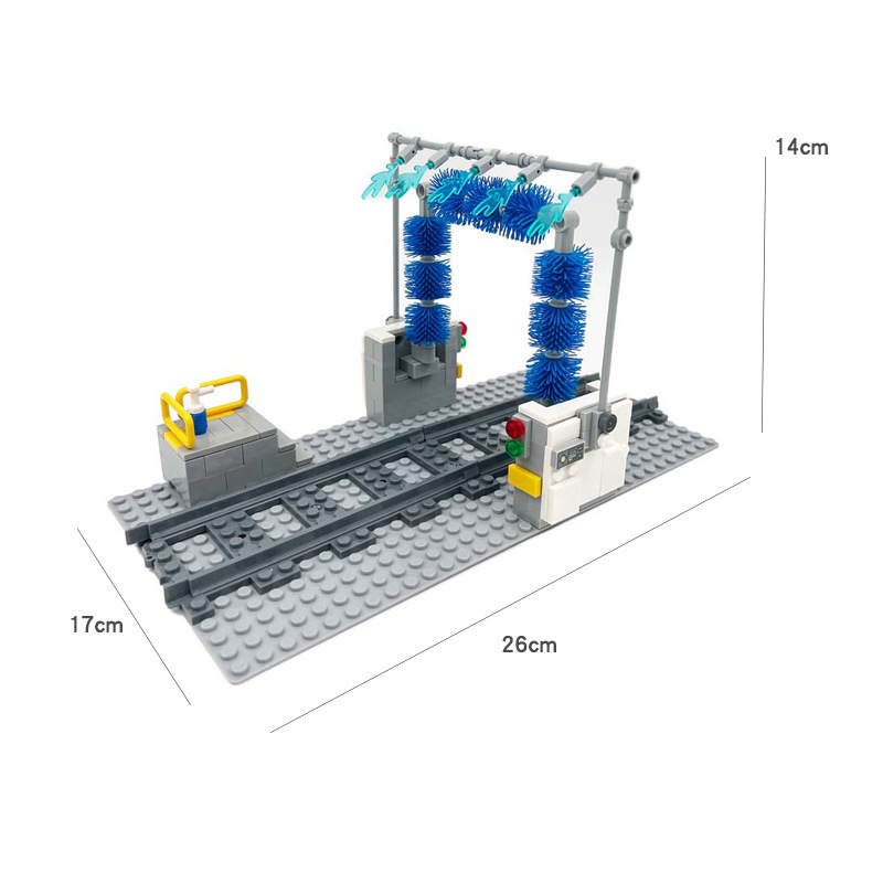 Eisenbahnszene, Gleiszubehör aus kleinen Bausteinen, DIY-Set für einen Wartetunnel