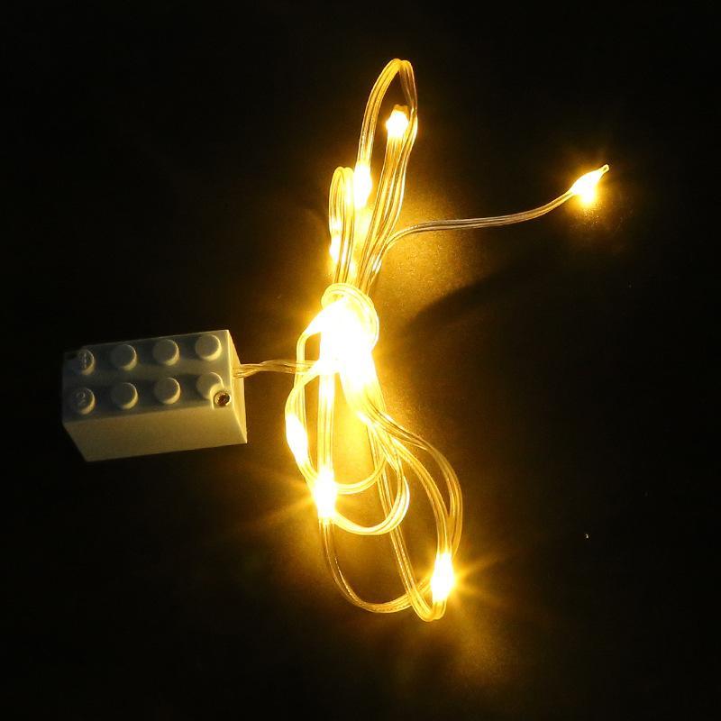 2x4 LED-Lichtleisten aus Bausteinen, LED-Lichtleisten mit kleinen Partikeln zur Dekoration, Zubehör für stimmungsvolle Beleuchtung von Bausteinspielzeug