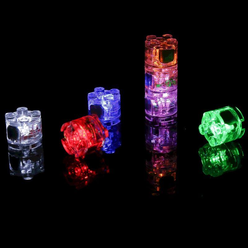 2x2 Runde Bausteinlampe, kompatibel mit kleinen Bausteinteilen, LED-Licht, mehrfarbig blinkend, Spielzeugzubehör