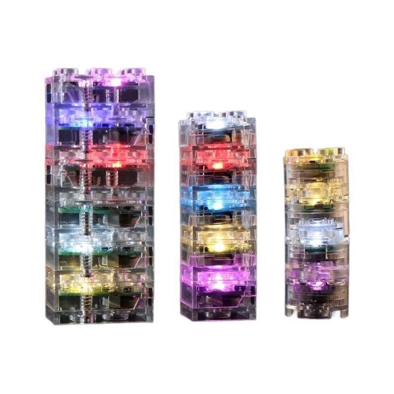 Magnetisch gesteuerte Induktionsbauteile, farbenfrohe DIY-Leuchtelemente für urbane Straßenszenen, LED-Bauspielzeug mit kleinen Partikeln