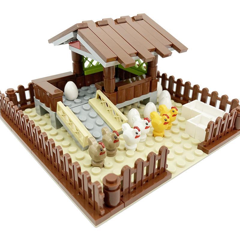 MOC Bauernhof-Szene-Bausteinset, Haus- und Gartenbausteine – Montageteile