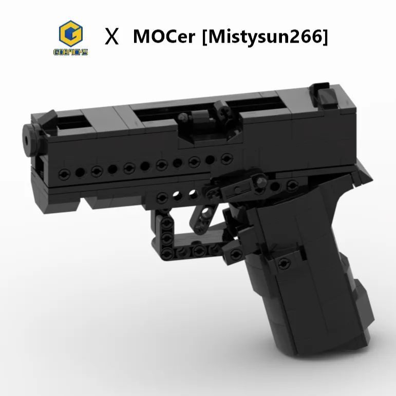 Glock 43X Soft-Launch Modell aus Klemmbausteinen – Spielzeug-Waffen-Sets aus Bausteinen – GOBRICKS x MOCERS Kollaboration: Brick Zone