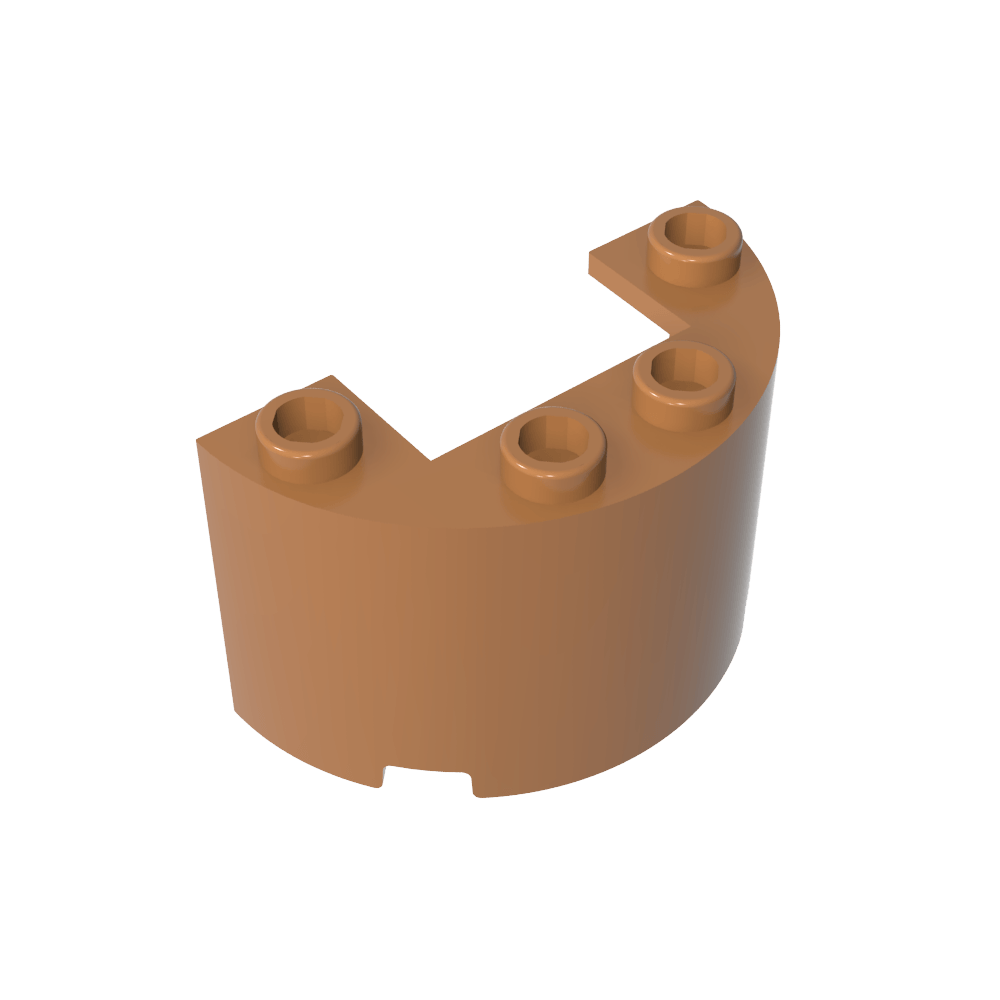 Zylinderhälfte 2 x 4 x 2 mit 1 x 2 Ausschnitt-MyGobricks