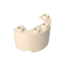 Zylinderhälfte 2 x 4 x 2 mit 1 x 2 Ausschnitt-MyGobricks