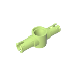 Technic Pin Connector Hub mit 2 Pins mit Reibungsrippen in Längsrichtung [große quadratische Pinlöcher]