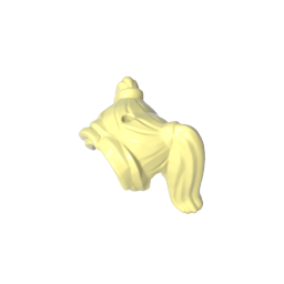 Figur, Haare weiblich, Zöpfe hoch, langer Pony, Loch oben