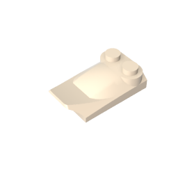 Keil gebogen 2 x 3 x 2/3 Zwei Bolzen, Flügelende