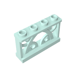 Zaun verziert 1 x 4 x 2 mit 4 Noppen