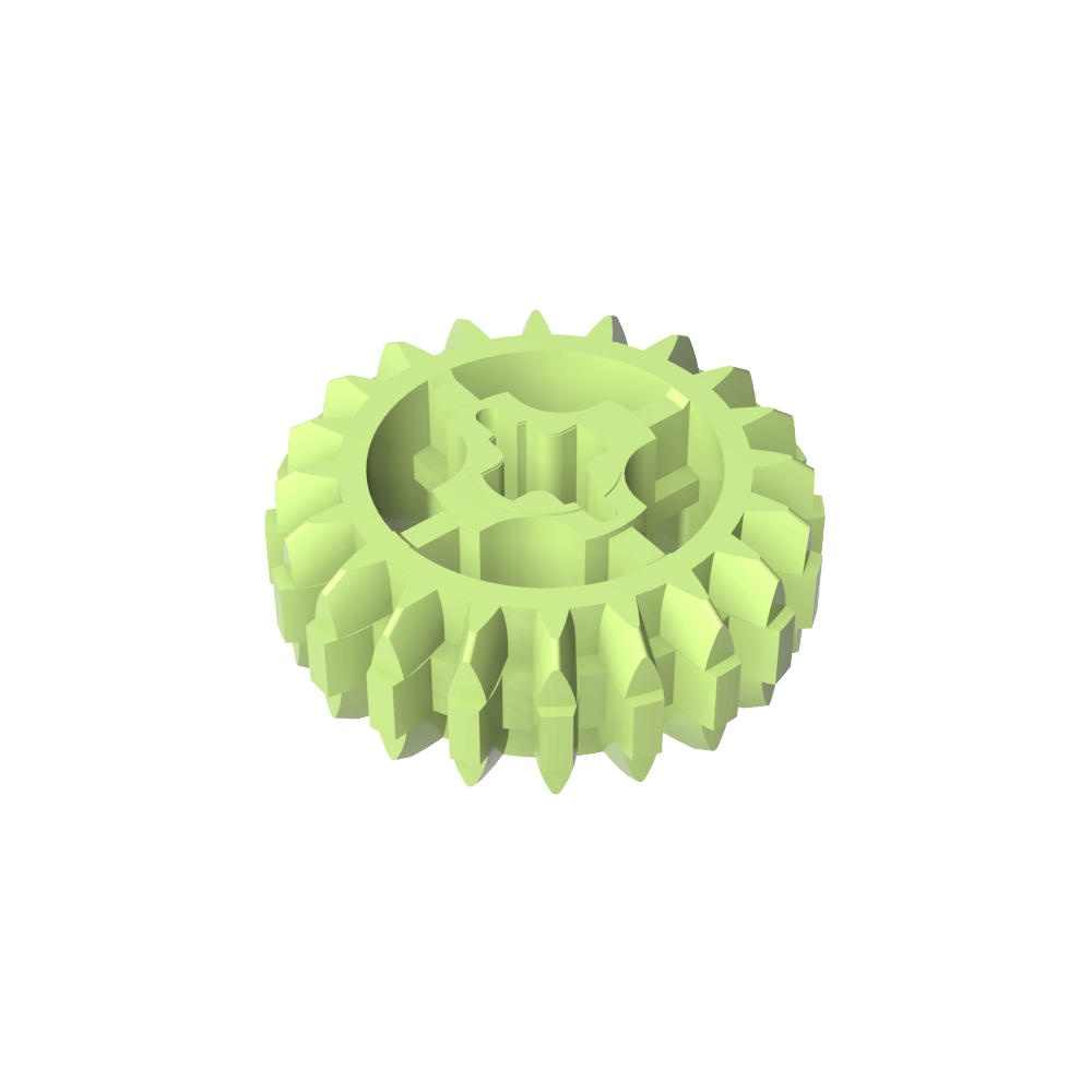 Technic Zahnrad 20 Zähne Doppelkegel mit Achsloch Typ 1 [+ Öffnung]-MyGobricks