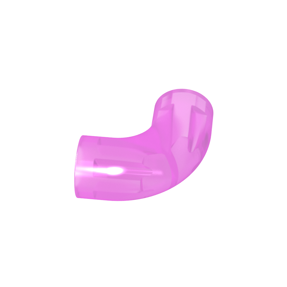 Runder Ziegelstein, 1 x 1 Durchmesser, Rohr mit 90-Grad-Kniestück (2 x 2 x 1) und Achslöchern (Querlöchern) an jedem - MyGobricks