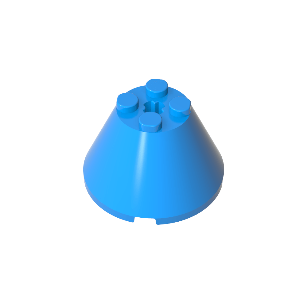 Kegel 4 x 4 x 2 mit Achsloch [einfach]-MyGobricks