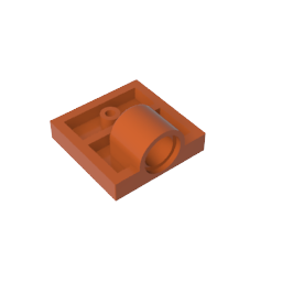 Platte Spezial 2 x 2 mit 1 Stiftloch [Komplette Unterseitenrippe]
