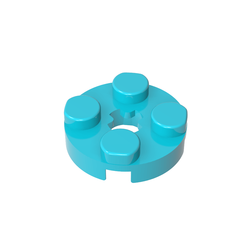 Platte rund 2 x 2 mit Achsloch Typ 1 (+ Öffnung) - MyGobricks