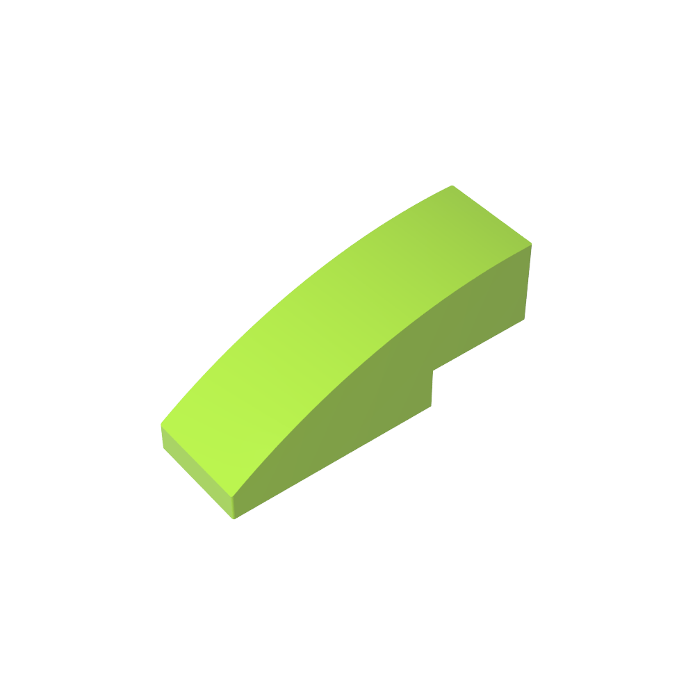 Schrägstein gebogen 3 x 1 ohne Noppen - MyGobricks