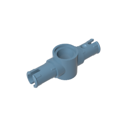 Technic Pin Connector Hub mit 2 Pins mit Reibungsrippen in Längsrichtung [große quadratische Pinlöcher]