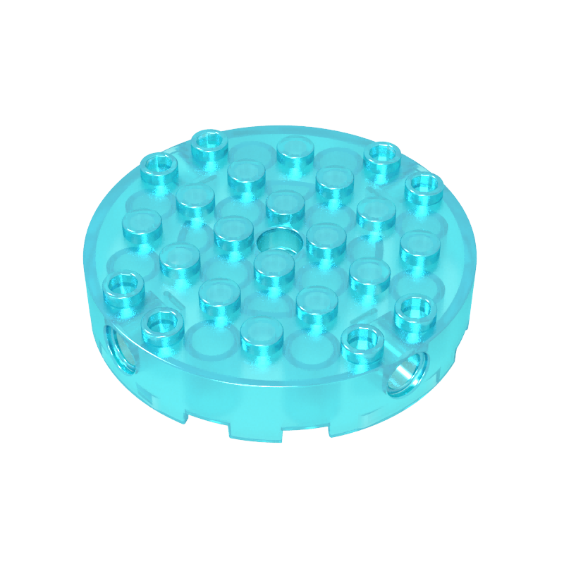 Rund 6x6 mit vier seitlichen Stiftlöchern und einem Mittelloch