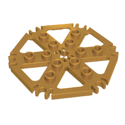 Technic Plattenrotor 6-Blatt mit verbundenen Clip-Enden [auch bekannt als Wasserrad] - Hohlbolzen